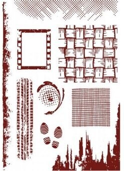 Crafters Companion Stamps A6 Textures - BASKET &amp; BURLAP