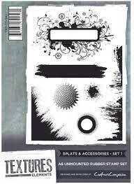 Crafters Companion Textures Elements A6 stamp SPLATS &amp;amp; ACCESSORIES Set 1