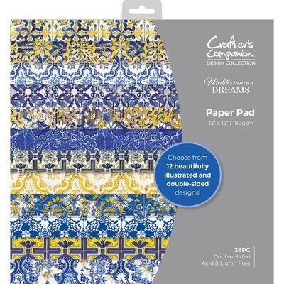 Crafter&#39;s Companion Mediterranean Dreams 12&quot; x 12&quot; Paper Pad