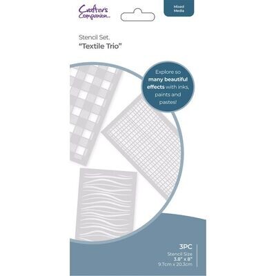 Crafter&#39;s Companion Stencil Set TEXTILE TRIO