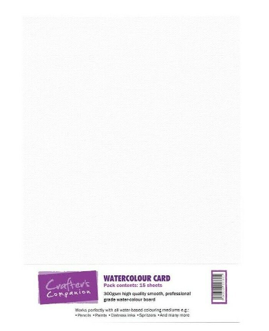Crafter&#39;s Companion A4 Pack WATERCOLOUR CARD (x15) 300gsm