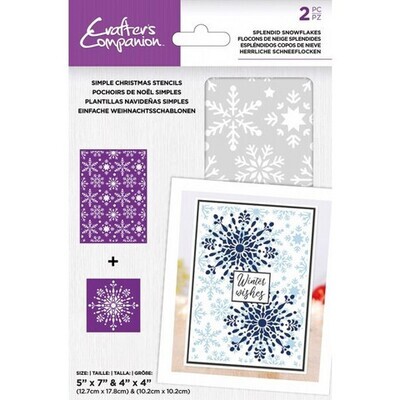 Crafters Companion Stencil SPLENDID SNOWFLAKES