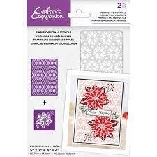 Crafters Companion Stencil PERFECT POINSETTIAS