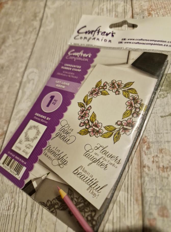 Crafter&#39;s Companion Rubber Stamp Set LET LOVE GROW