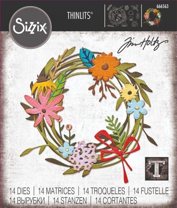 Sizzix Thinlits Die Set VAULT FUNKY FLORAL WREATH 666563