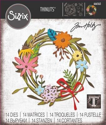 Sizzix Thinlits Die Set VAULT FUNKY FLORAL WREATH 666563