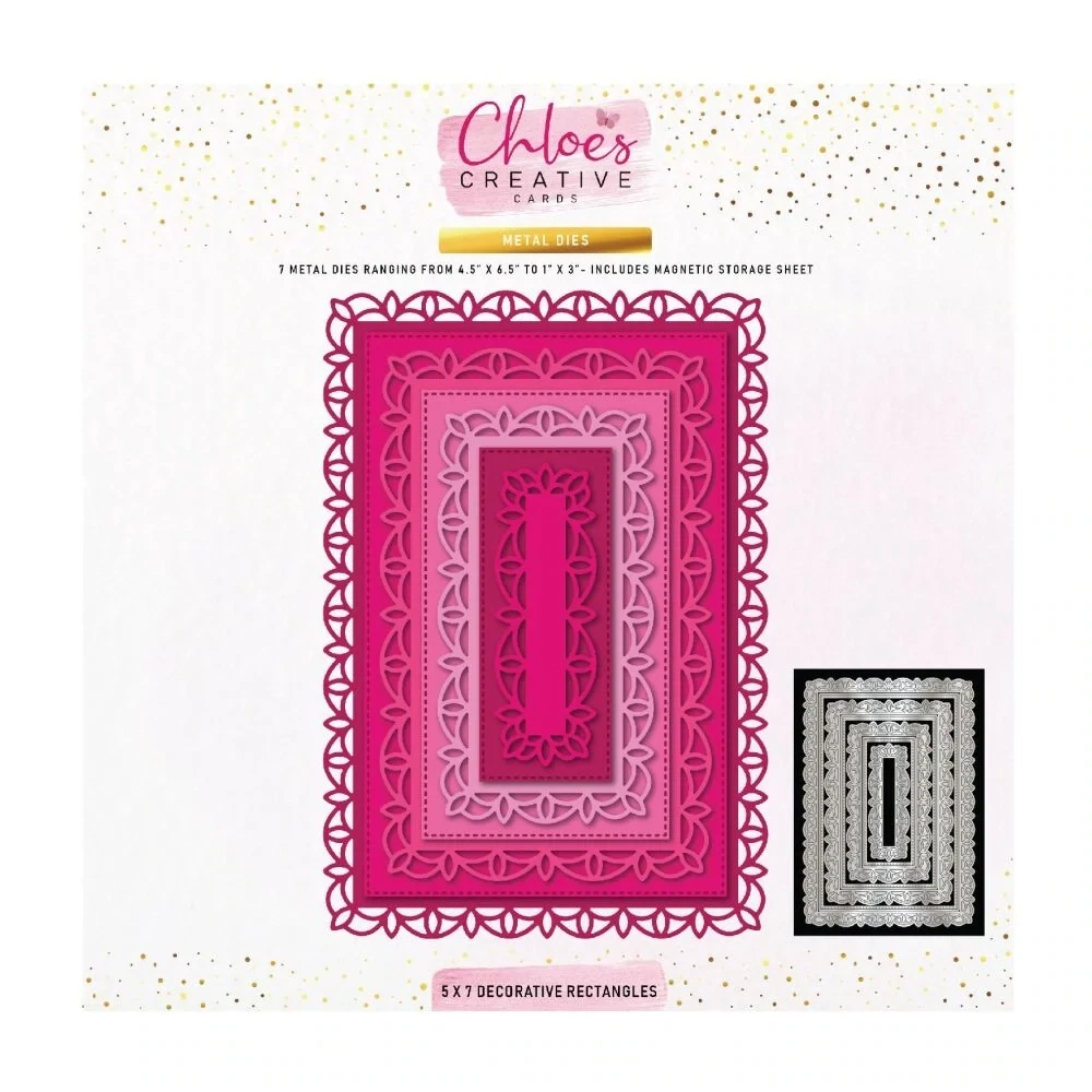 Chloe&#39;s Creative Die Set 5 x 7 DECORATIVE RECTANGLES (Pre-Order)