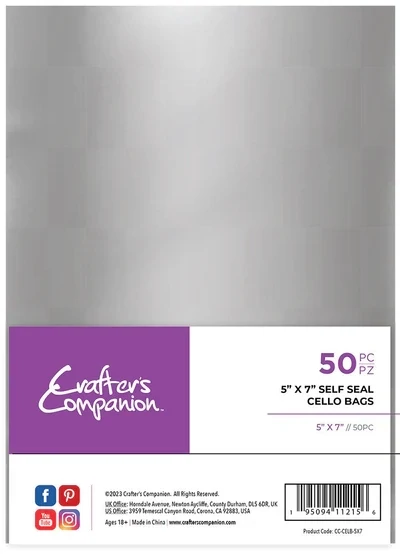 Crafters Companion Self Seal Cello Bags X 50 5&quot; x 7&quot;