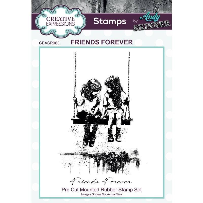 Andy Skinner Pre Cut Mounted Rubber Stamp Set FRIENDS FOREVER
