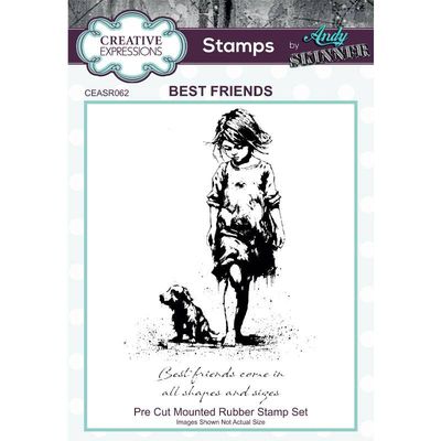 Andy Skinner Pre Cut Mounted Rubber Stamp Set BEST FRIENDS