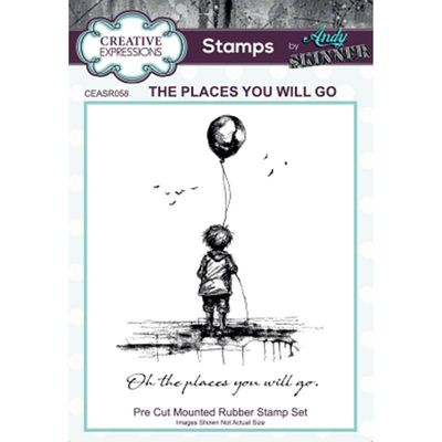 Andy Skinner Pre Cut Mounted Rubber Stamp Set THE PLACES YOU WILL GO