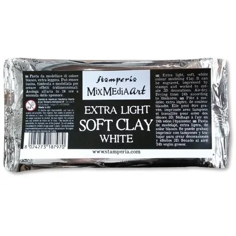 Stamperia Extra Light Soft Clay WHITE 160gr