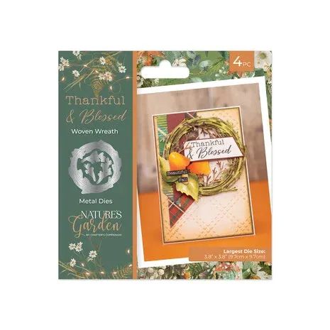 Crafter&#39;s Companion Thankful &amp; Blessed Die Set WOVEN WREATH
