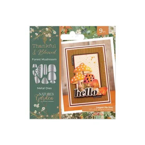 Crafter&#39;s Companion Thankful &amp; Blessed Die Set FOREST MUSHROOM