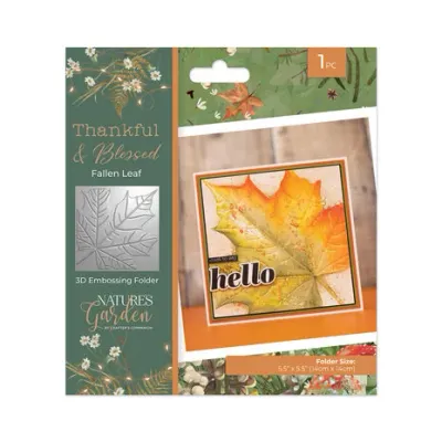 Crafter&#39;s Companion Thankful &amp; Blessed 3D Embossing Folder FALLEN LEAF