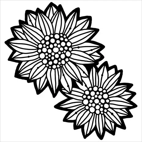 The Crafters Workshop Stencil 6&quot; x 6&quot; WILD SUNFLOWERS
