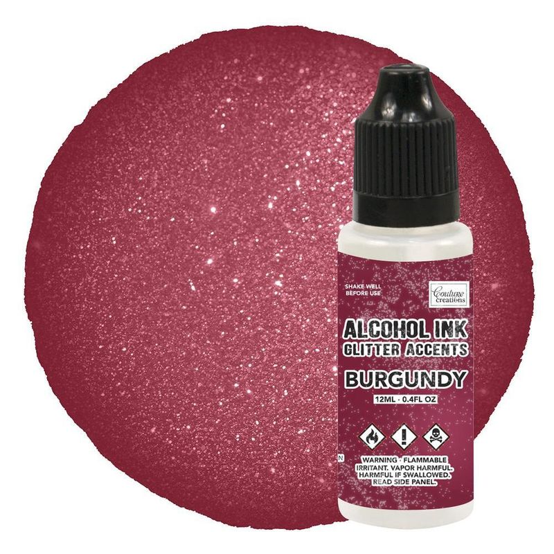 Couture Creation Alcohol Ink Glitter Accents 12ml BURGANDY