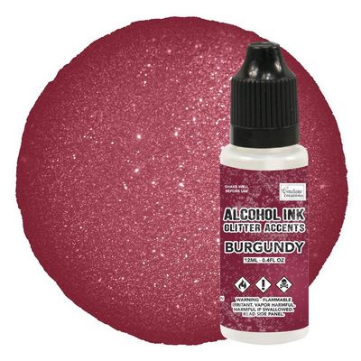 Couture Creation Alcohol Ink Glitter Accents 12ml BURGANDY