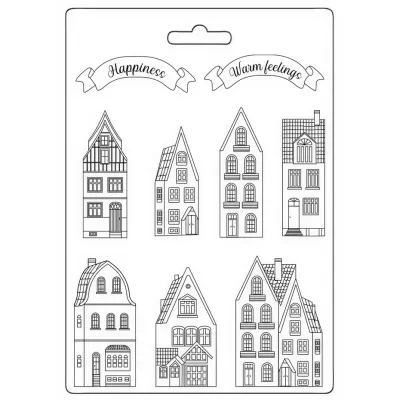 Stamperia Maxi Soft Mould A4 CHRISTMAS HOUSES