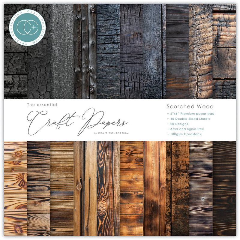 Craft Consortium Paper Pad SCORCHED WOOD 6x6 inch