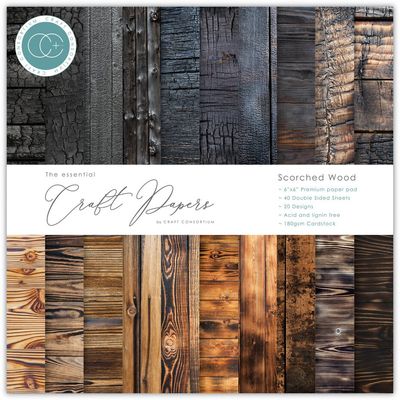 Craft Consortium Paper Pad SCORCHED WOOD 6x6 inch