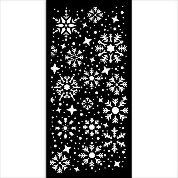 Stamperia Thick Stencil 12 x 25cm Gear Up For Christmas SNOWFLAKES