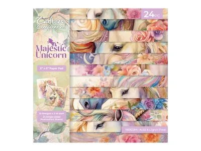 Crafters Companion Majestic Unicorn Paper Pad 6&quot;x6&quot;
