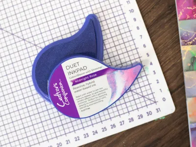 Crafters Companion Duet Inkpad ColourBloom Shimmer MIDNIGHT ROSE