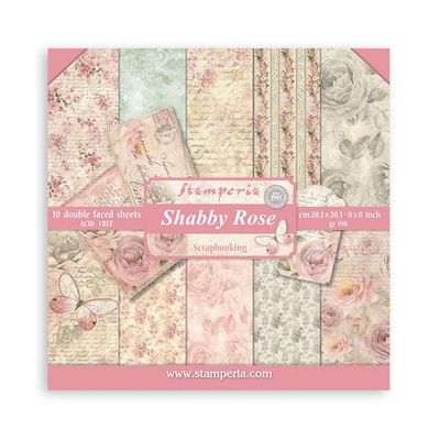Stamperia 8&quot;x8&quot; Paper Pad SHABBY ROSE