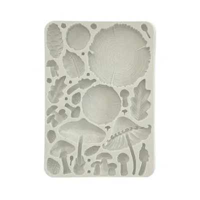 Stamperia Silicone Mould Golden Harmony A5 WOOD &amp; MUSHROOMS