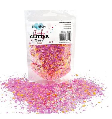 Craft Design Chunky Glitter 20g MERMAID CORAL