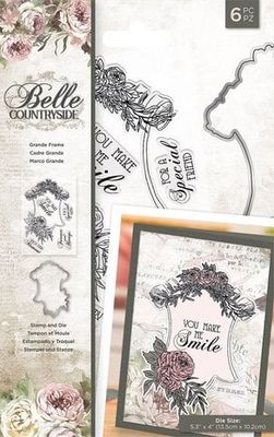 Crafters Companion Die &amp; Stamp Set Belle Countryside GRANDE FRAME