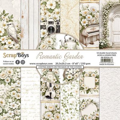 Scrap Boys ROMANTIC GARDEN 8x8 Paper Pad