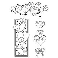 Woodware Acrylic Stamp Set WEDDING HEARTS