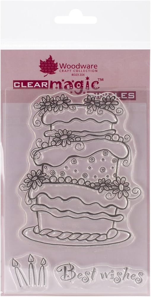 Woodware Clear Magic SINGLES HUGE CAKE &amp; CANDLES