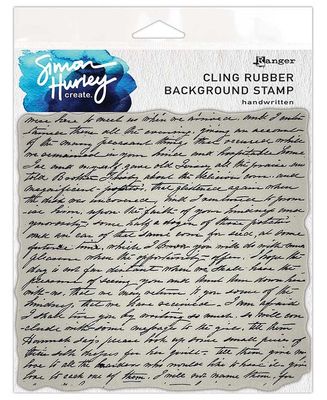 Ranger Simon Hurley Cling Rubber 6&quot; x 6&quot; Backround Stamp HANDWRITTEN