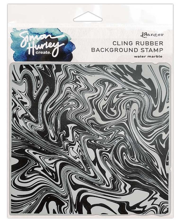 Ranger Simon Hurley Rubber Backround Stamp WATER MARBLE