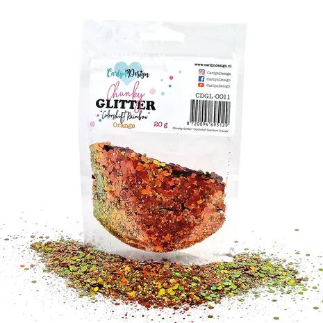 Craft Designs Chunky Glitter Colourshift Rainbow ORANGE