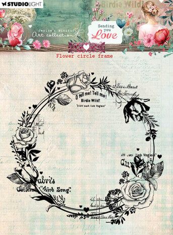 Studio Light Sending You Love Clear Stamps FLOWER CIRCLE FRAME
