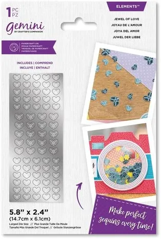Crafters Companion Gemini Sequin Die Set JEWEL OF LOVE