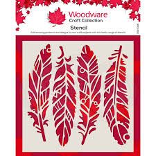 Woodware Stencil FANCY FEATHERS