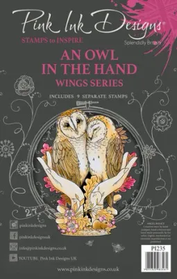Pink Ink Designs A5 Clear Stamps Wings Series AN OWL IN THE HAND