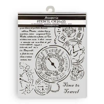 Stamperia Venice City Of Art Stencil 20 x 25 TIME TO TRAVEL