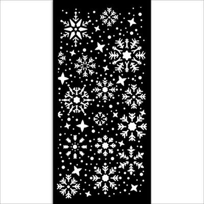 Stamperia Thick Stencil 12 x 25cm Gear Up For Christmas SNOWFLAKES