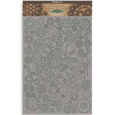 Stamperia Gray Board GEARS &amp; NUMBERS