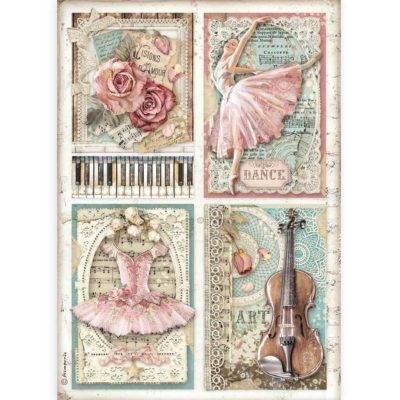 Stamperia A4 Rice Paper Dance CARDS