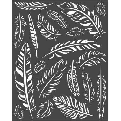 Stamperia Stencil 20 x 25 AMAZONIA FEATHERS