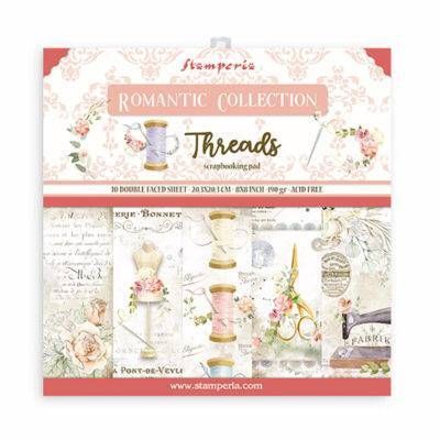 Stamperia Romantic Collection THREADS 8 x 8&quot; Paper Pad