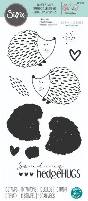 Sizzix Layered Clear Stamps Set 10PK - HEDGEHUGS by Lisa Jones
665830