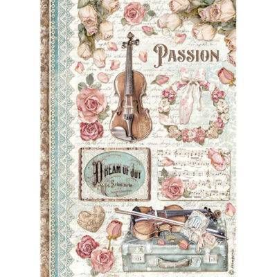 Stamperia A4 Rice Paper PASSION MUSIC